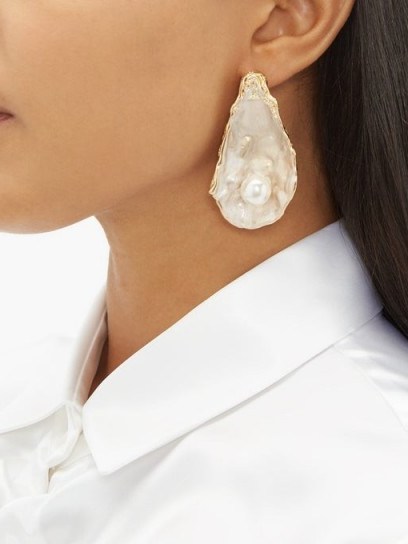 BURBERRY Mariner oyster shell earrings | ocean inspired accessory - flipped