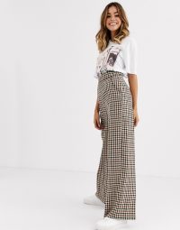 Nobody’s Child tailored trouser in check / high rise wide leg pants