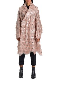 NOIR KEI NINOMIYA ORGANDIE TULLE WITH PLASTIC APPLICATION AND STUDS ~ powder-pink style statement coats
