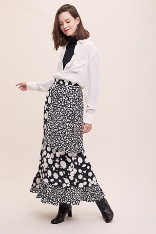 Paper London Bessie Mixed-Print Skirt Black Motif / floral maxi skirts