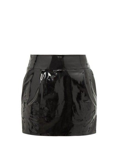 ALEXANDRE VAUTHIER Black patent-leather mini skirt / glossy skirts - flipped