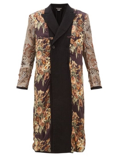 JUNYA WATANABE Reversible printed silk and wool coat in black