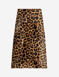 ROKH Leopard-print textured cotton-blend midi skirt ~ skirts with a faux fur texture