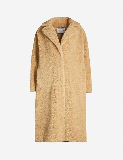 STAND Maria teddy faux-fur in beige coat / textured winter coats