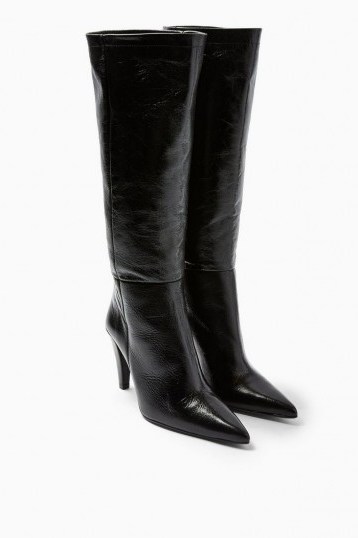 TOPSHOP TAYLOR Leather High Leg Boots / pointed toes - flipped