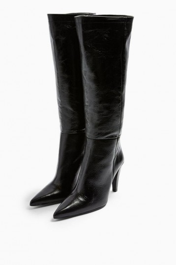 TOPSHOP TAYLOR Leather High Leg Boots / pointed toes
