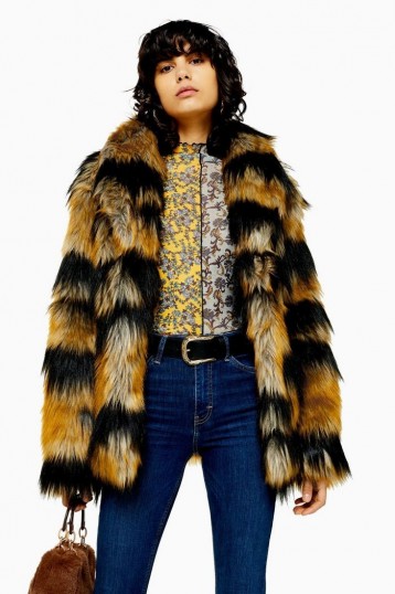 TOPSHOP Tiger Faux Fur Coat / seventies style winter coats / retro outerwear