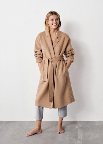 Mango Unstructured wool-blend coat REF. 53055708-BATIN5-LM | classic belted coats - flipped