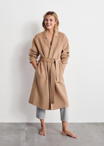 Mango Unstructured wool-blend coat REF. 53055708-BATIN5-LM | classic belted coats