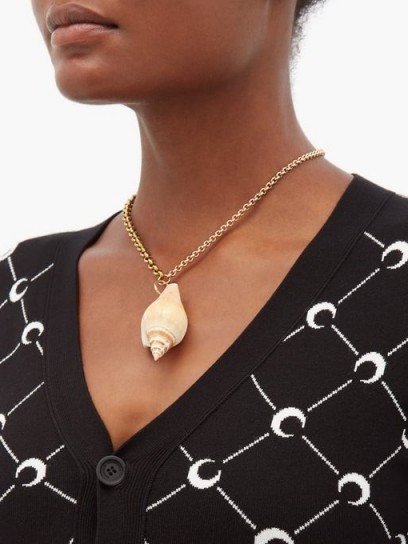 MARINE SERRE Upcycled shell pendant necklace ~ sea inspired pendants - flipped