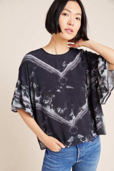 Conditions Apply Viera Dyed Blouse in Black and White / dolman sleeve top