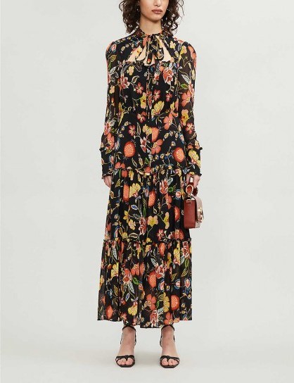 ALEXIS Sabryna floral-print crepe maxi dress in black - flipped
