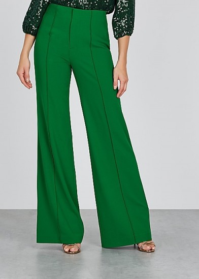 ALICE + OLIVIA Dylan green wide-leg trousers ~ party pants