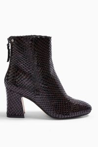 Topshop BELIZE Burgundy Smart Boots | textured block heel boot