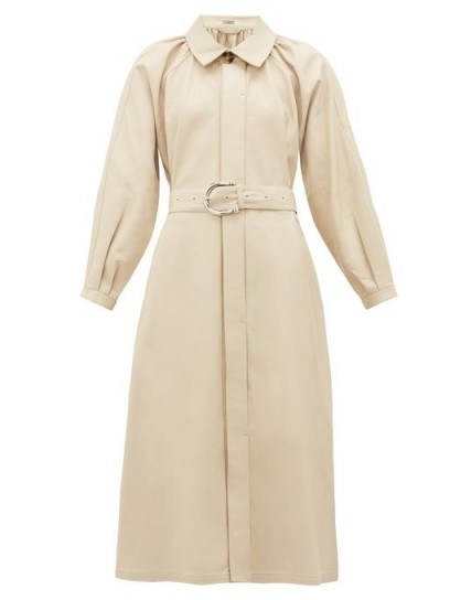DODO BAR OR Berry collared leather dress in beige - flipped