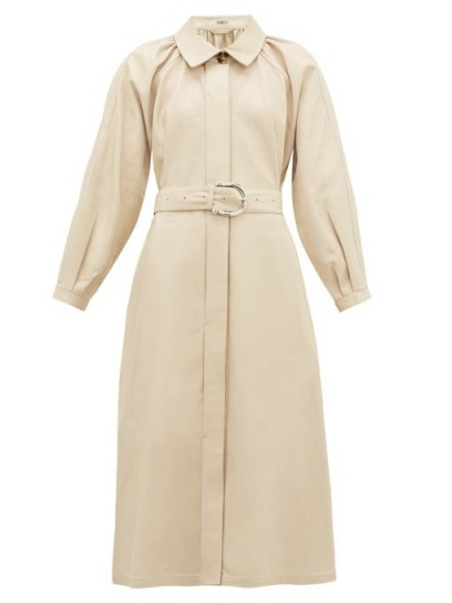 DODO BAR OR Berry collared leather dress in beige