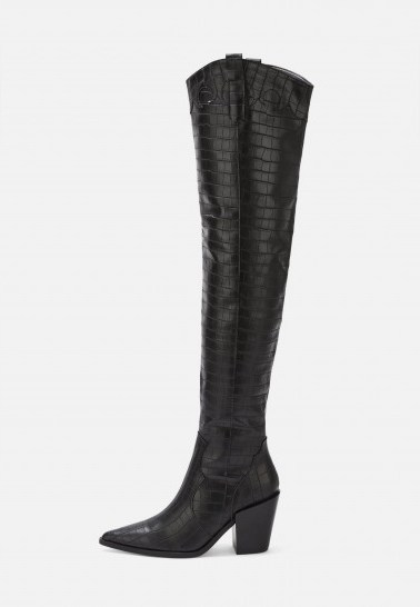 MISSGUIDED black western over the knee boots - flipped