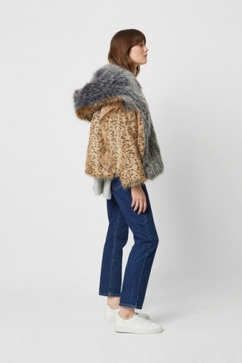 French Connection BLAIRE FAUX FUR HOODED COAT ~ furry winter jackets