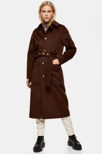 Topshop Brown Brushed Coat in Chocolate | Fall colours - flipped