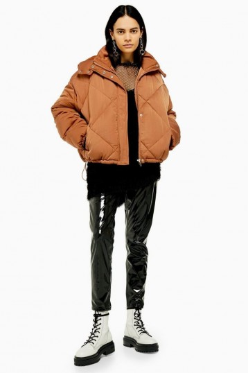 TOPSHOP CONSIDERED Brown Quilted Puffer Jacket – warm and stylish winter jackets