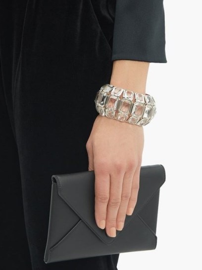 ALEXANDER MCQUEEN Crystal-embellished cuff – glamorous evening cuffs – designer bracelets - flipped