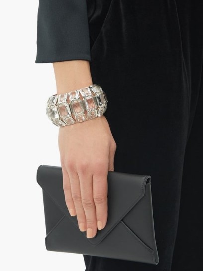 ALEXANDER MCQUEEN Crystal-embellished cuff – glamorous evening cuffs – designer bracelets