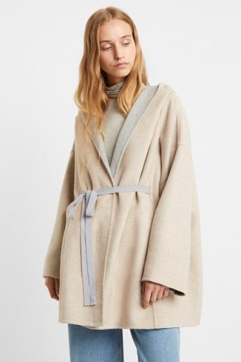 French Connection DARALICIA WOOL HOODED JACKET Oatmeal / Light grey - flipped