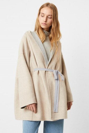 French Connection DARALICIA WOOL HOODED JACKET Oatmeal / Light grey