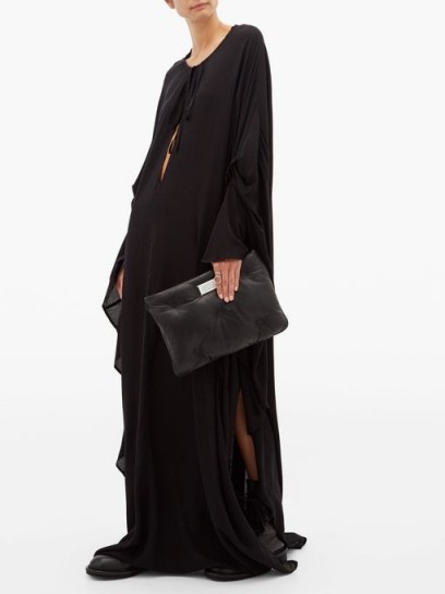 ANN DEMEULEMEESTER Ewing black cape-sleeve poplin maxi dress ~ flowing occasion dresses ~ fluid fabrics