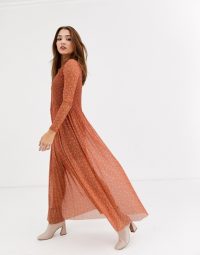 Free People hello and goodybye shirred floral midi dress in brown