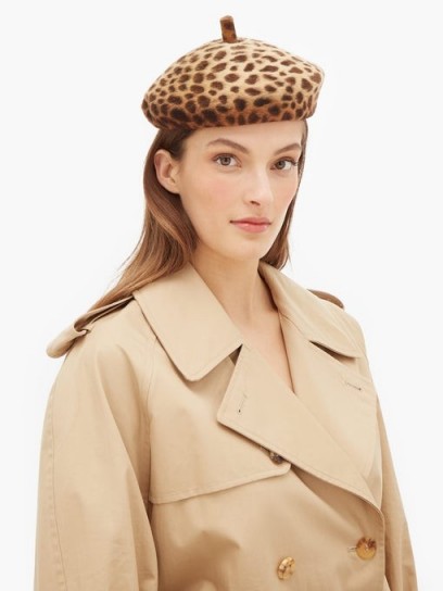 LOLA HATS Frenchy leopard-print felt beret ~ French style berets