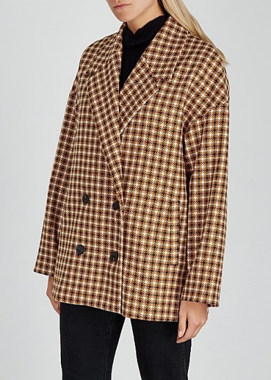 GESTUZ Moniquegz houndstooth-weave jacket / oversized, drop shoulder jackets