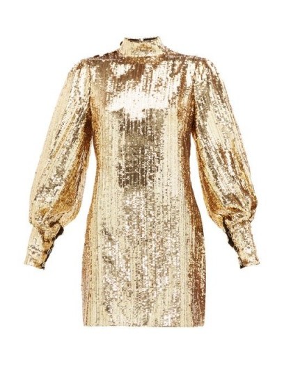BORGO DE NOR Lima gold sequinned mini dress / vintage style evening glamour - flipped