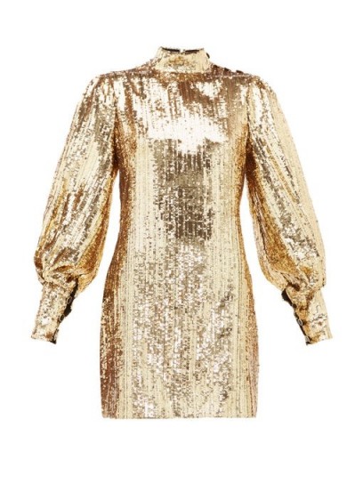 BORGO DE NOR Lima gold sequinned mini dress / vintage style evening glamour