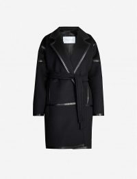 MAX MARA Nizza notch lapels wool-cashmere blend coat black ~ luxury winter wrap coats