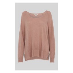 WHISTLES Sparkle Scoop Neck Knit in Pale Pink ~ loose fitting knits - flipped