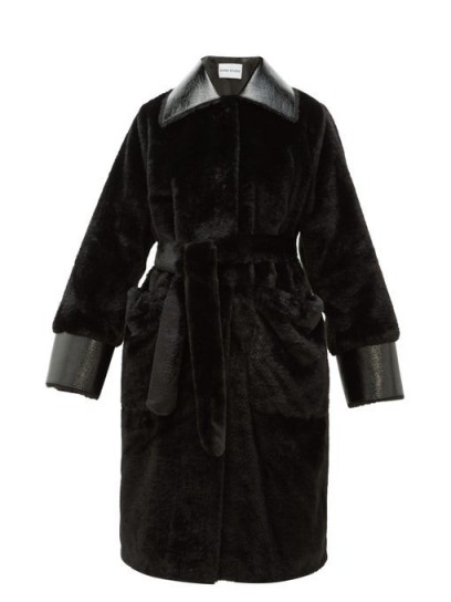 STAND STUDIO Pamella black faux-fur coat / luxe winter coats
