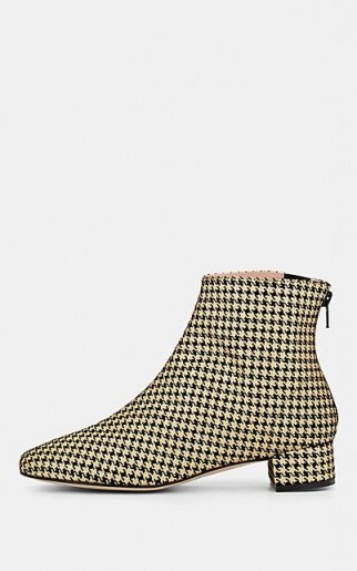 REPETTO Jolaine Houndstooth Ankle Boots in gold/black – metallic dogtooth booties - flipped