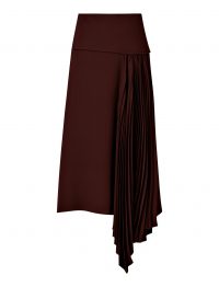 Joseph Selma Silk Crepe Skirt in Maroon | contemporary asymmetric fashion