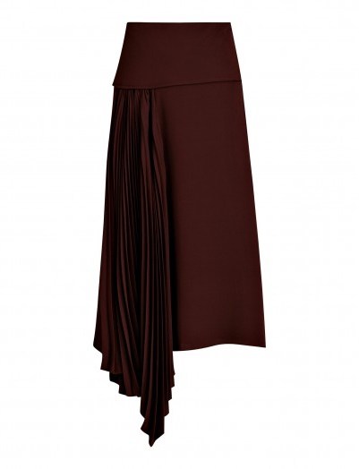 Joseph Selma Silk Crepe Skirt in Maroon | contemporary asymmetric fashion - flipped