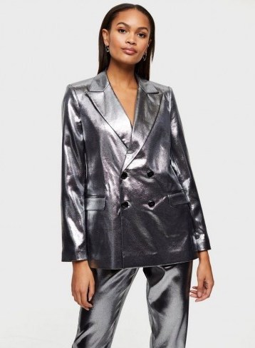 MISS SELFRIDGE Metallic Suit Blazer – glamorous evening jacket - flipped