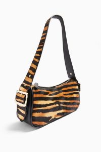 Topshop SLICK Tiger Print Shoulder Bag | wild animal prints | striped handbag