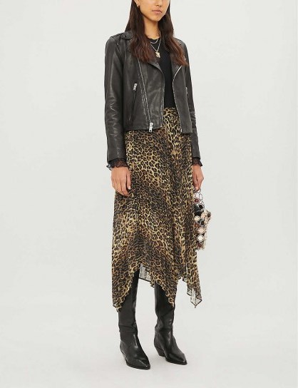 THE KOOPLES Leopard-print pleated midi skirt in leo01 – handkerchief hem skirts - flipped