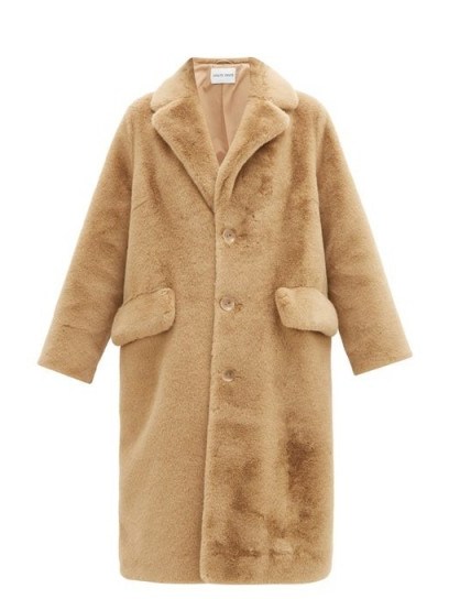 STAND STUDIO Theresa brown faux-fur coat / luxury winter coats - flipped