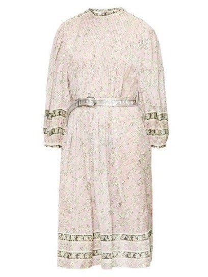ISABEL MARANT ÉTOILE Vanille floral-print pintuck pleated dress in pink - flipped