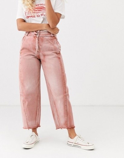 We The Free by Free People Monrow mom jeans in red | coloured denim - flipped