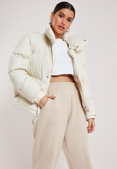 MISSGUIDED white puffer jacket – on-trend padded winter jackets - flipped
