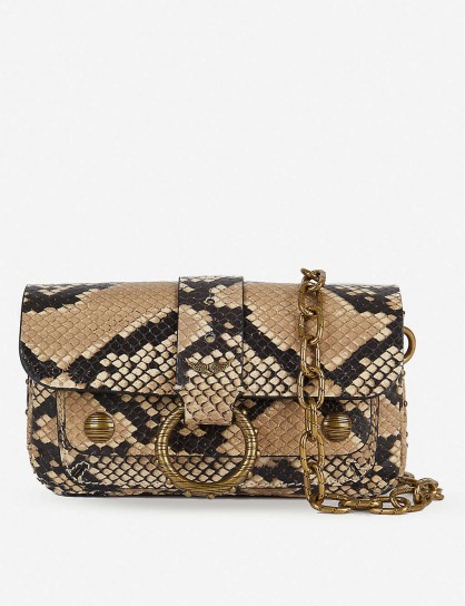 ZADIG&VOLTAIRE Kate Wild Wallet snakeskin-print cross-body bag in Desert