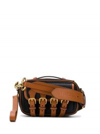 ACNE STUDIOS x Mulberry mini crossbody scotchgrain satchel bag in black and brown