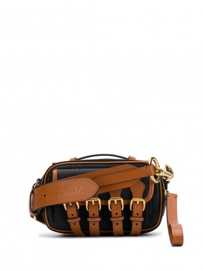 ACNE STUDIOS x Mulberry mini crossbody scotchgrain satchel bag in black and brown - flipped